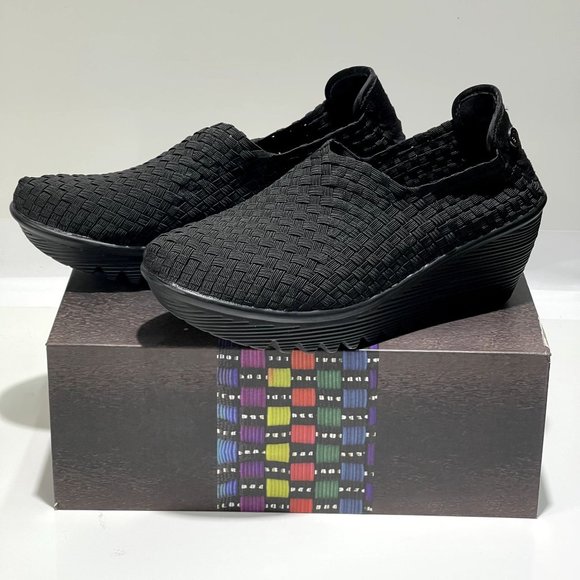 Bernie Mev Womens Braided Wedge Shoes Non-Slip Pull-on Gem Black Size 10 - Picture 12 of 14